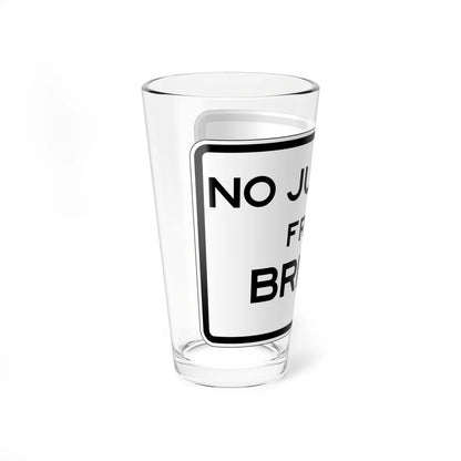 MUTCD-CA R23 Jumping (California) (Road Sign) Pint Glass 16oz - Go Mug Yourself