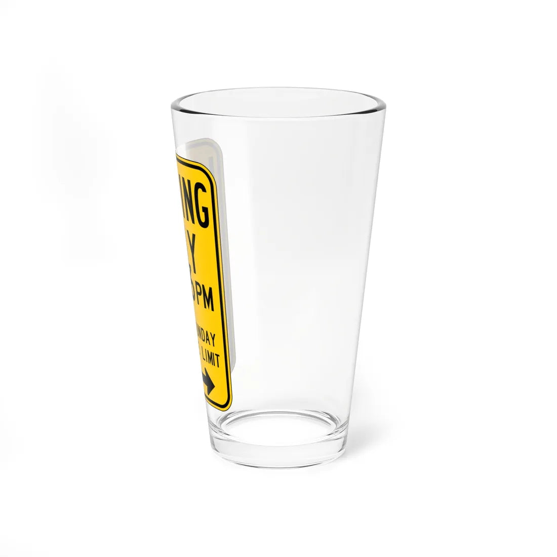 MUTCD-CA R25A open text (California) (Road Sign) Pint Glass 16oz - Go Mug Yourself