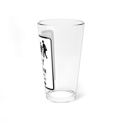 MUTCD-CA R25D (California) (Road Sign) Pint Glass 16oz - Go Mug Yourself