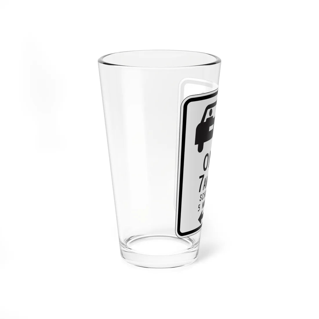 MUTCD-CA R25D open text (California) (Road Sign) Pint Glass 16oz - Go Mug Yourself