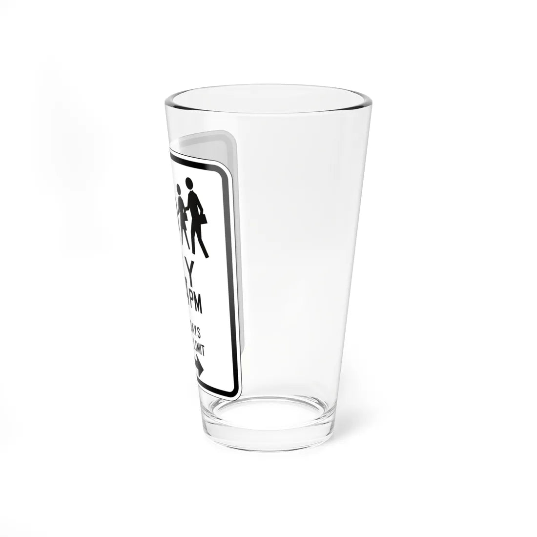 MUTCD-CA R25D open text (California) (Road Sign) Pint Glass 16oz - Go Mug Yourself