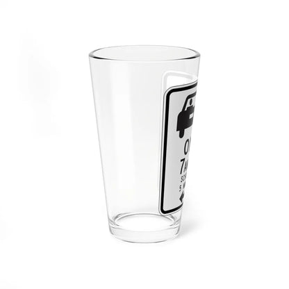 MUTCD-CA R25D open text (California) (Road Sign) Pint Glass 16oz - Go Mug Yourself