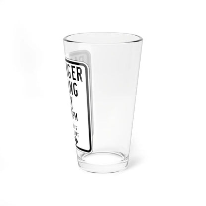 MUTCD-CA R25E open text (California) (Road Sign) Pint Glass 16oz - Go Mug Yourself