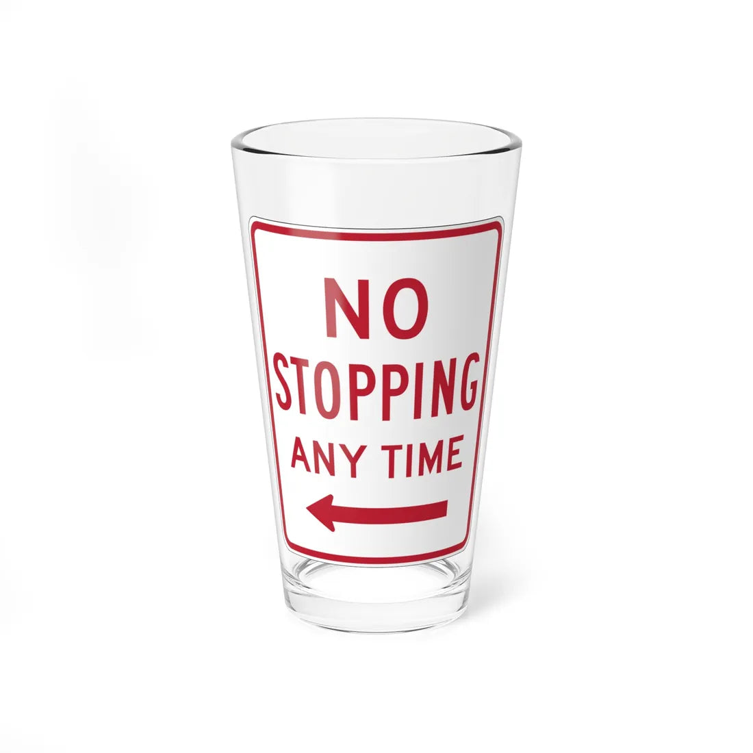 MUTCD-CA R28A-1.3SLt (California) (Road Sign) Pint Glass 16oz 16oz - Go Mug Yourself