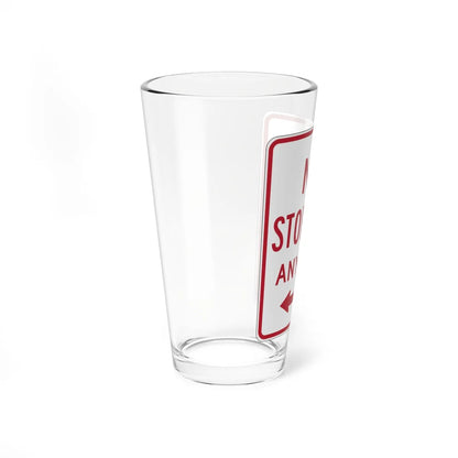 MUTCD-CA R28A-1.3SLt (California) (Road Sign) Pint Glass 16oz - Go Mug Yourself