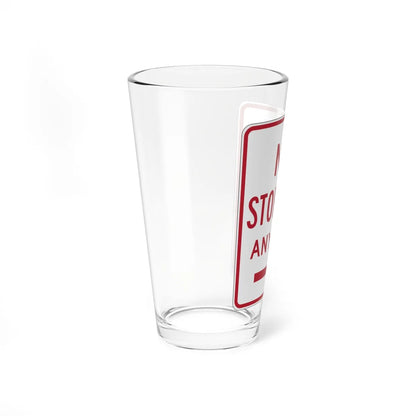 MUTCD-CA R28A-1.3SRt (California) (Road Sign) Pint Glass 16oz - Go Mug Yourself