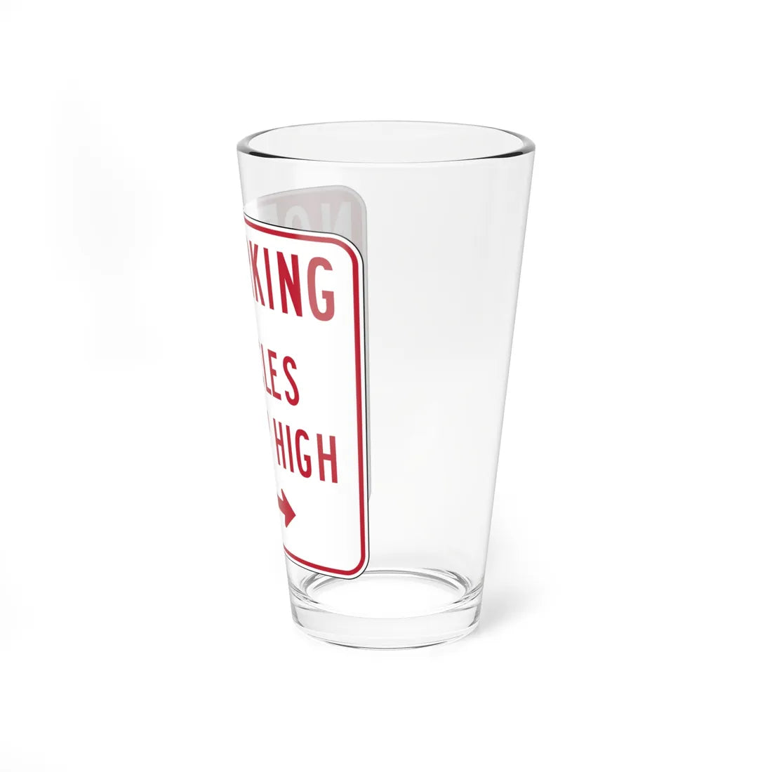 MUTCD-CA R28D open text (California) (Road Sign) Pint Glass 16oz - Go Mug Yourself