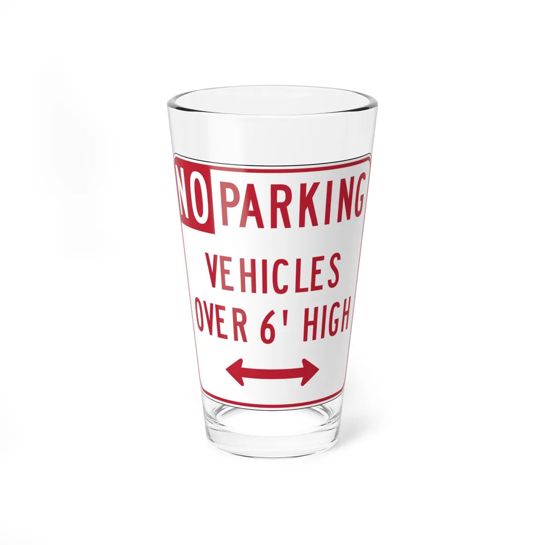 MUTCD-CA R28D open text (California) (Road Sign) Pint Glass 16oz - Go Mug Yourself
