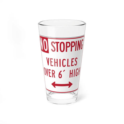 MUTCD-CA R28DS (California) (Road Sign) Pint Glass 16oz 16oz - Go Mug Yourself