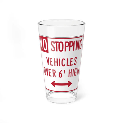 MUTCD-CA R28DS open text (California) (Road Sign) Pint Glass 16oz - Go Mug Yourself
