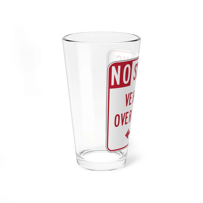 MUTCD-CA R28DS open text (California) (Road Sign) Pint Glass 16oz - Go Mug Yourself