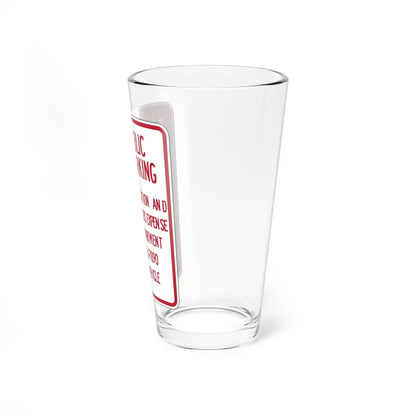 MUTCD-CA R28E open text (California) (Road Sign) Pint Glass 16oz - Go Mug Yourself