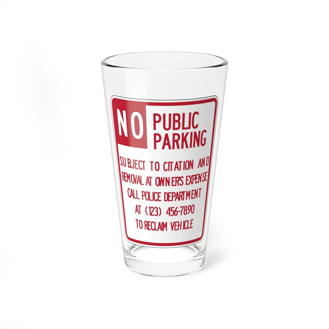 MUTCD-CA R28E open text (California) (Road Sign) Pint Glass 16oz - Go Mug Yourself