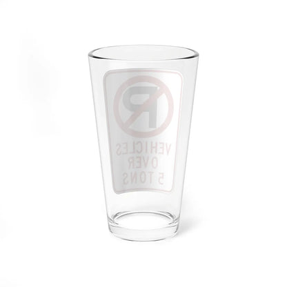 MUTCD-CA R28F open text (California) (Road Sign) Pint Glass 16oz - Go Mug Yourself