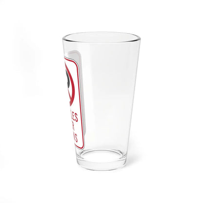 MUTCD-CA R28F open text (California) (Road Sign) Pint Glass 16oz - Go Mug Yourself