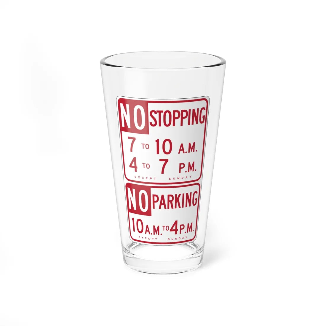 MUTCD-CA R29-1.1 (California) (Road Sign) Pint Glass 16oz 16oz - Go Mug Yourself