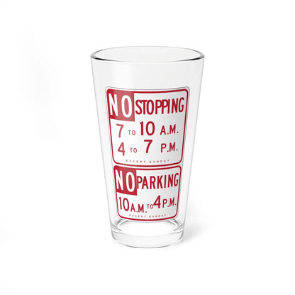 MUTCD-CA R29-1.1 open text (California) (Road Sign) Pint Glass 16oz 16oz - Go Mug Yourself