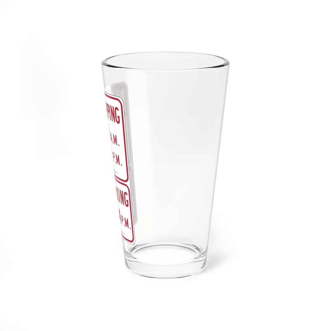 MUTCD-CA R29-1.1 open text (California) (Road Sign) Pint Glass 16oz - Go Mug Yourself