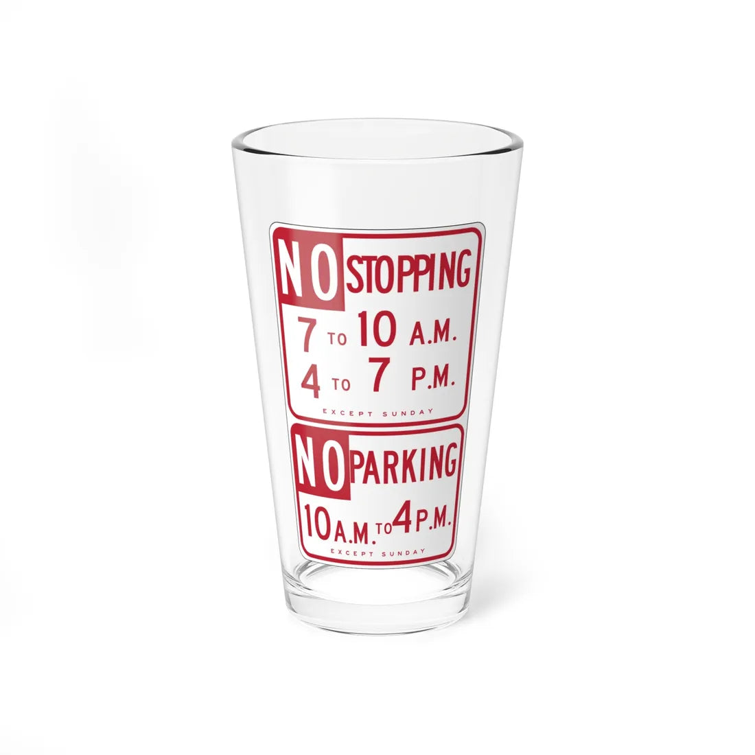 MUTCD-CA R29-1.1 open text (California) (Road Sign) Pint Glass 16oz - Go Mug Yourself