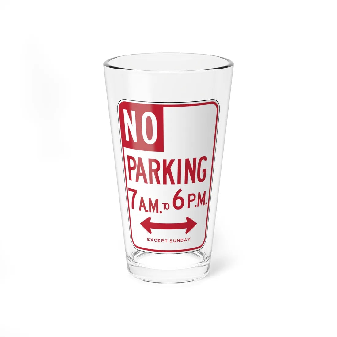 MUTCD-CA R30A open text (California) (Road Sign) Pint Glass 16oz 16oz - Go Mug Yourself