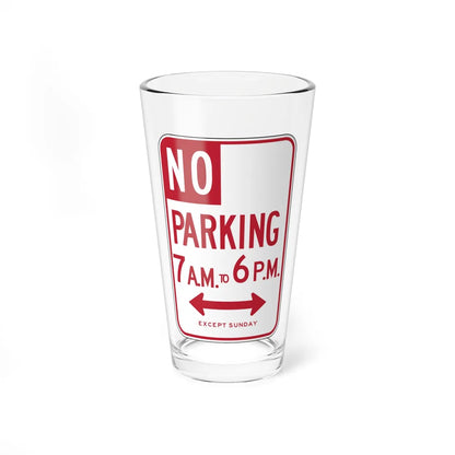 MUTCD-CA R30A open text (California) (Road Sign) Pint Glass 16oz 16oz - Go Mug Yourself