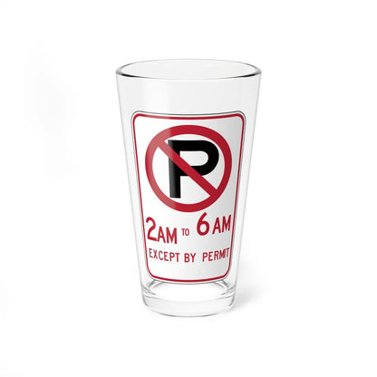 MUTCD-CA R30C open text (California) (Road Sign) Pint Glass 16oz 16oz - Go Mug Yourself