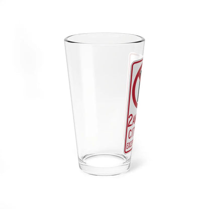MUTCD-CA R30D open text (California) (Road Sign) Pint Glass 16oz - Go Mug Yourself