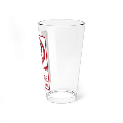 MUTCD-CA R30D open text (California) (Road Sign) Pint Glass 16oz - Go Mug Yourself