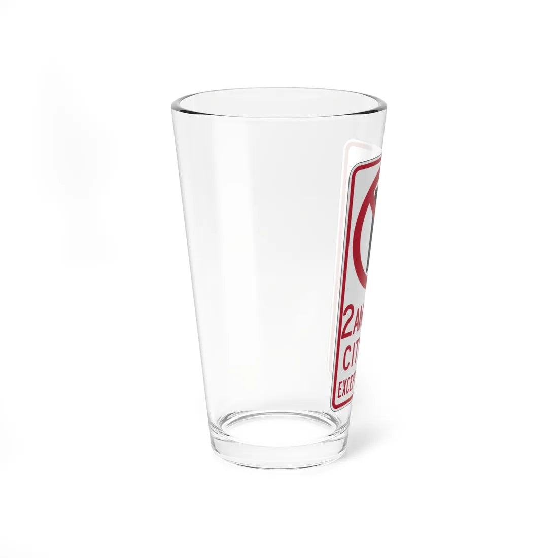 MUTCD-CA R30D open text (California) (Road Sign) Pint Glass 16oz - Go Mug Yourself