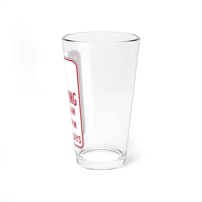 MUTCD-CA R30F open text (California) (Road Sign) Pint Glass 16oz - Go Mug Yourself