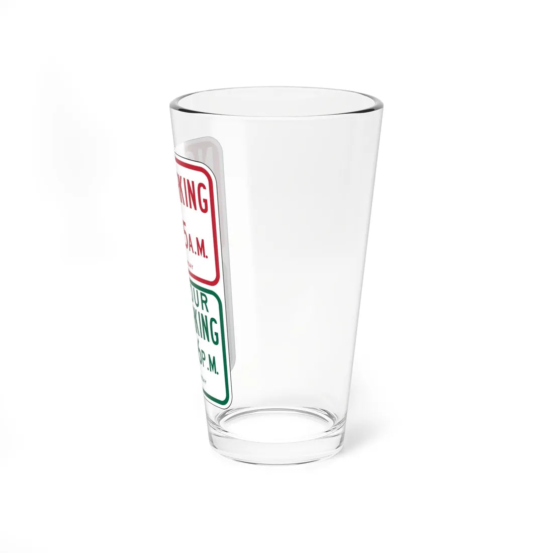 MUTCD-CA R31-1.1 open text (California) (Road Sign) Pint Glass 16oz - Go Mug Yourself