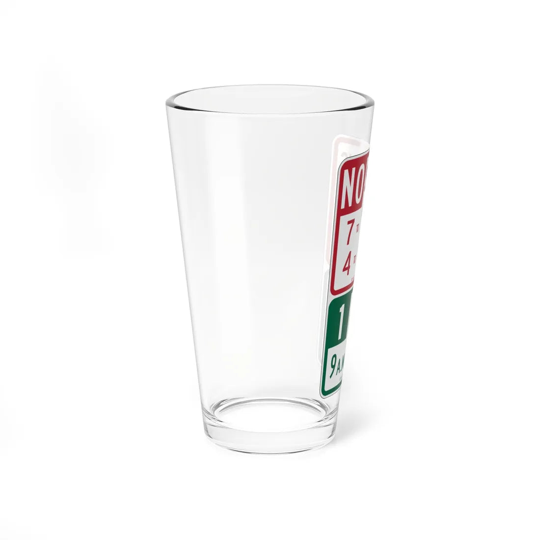 MUTCD-CA R31-1.1S open text (California) (Road Sign) Pint Glass 16oz - Go Mug Yourself