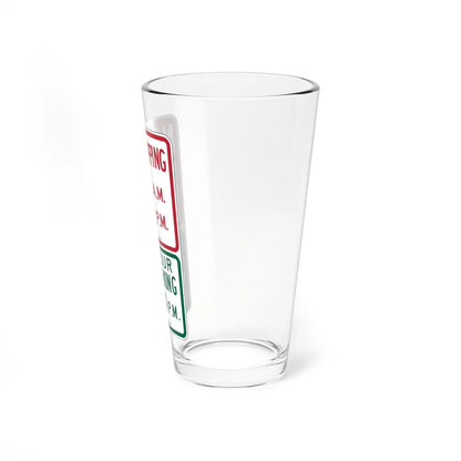 MUTCD-CA R31-1.1S open text (California) (Road Sign) Pint Glass 16oz - Go Mug Yourself