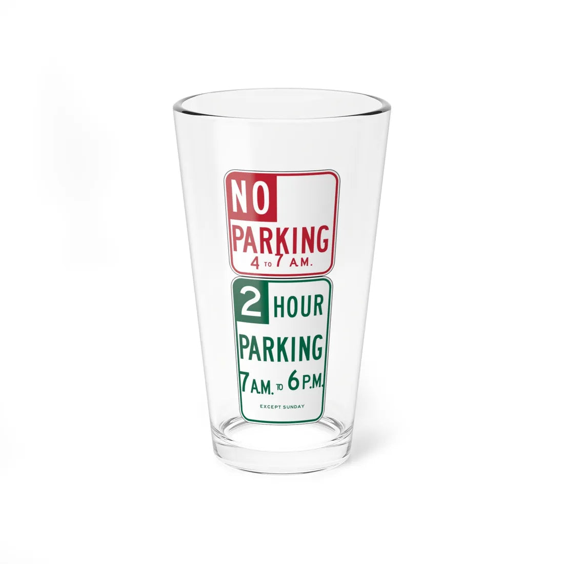 MUTCD-CA R32B open text (California) (Road Sign) Pint Glass 16oz - Go Mug Yourself