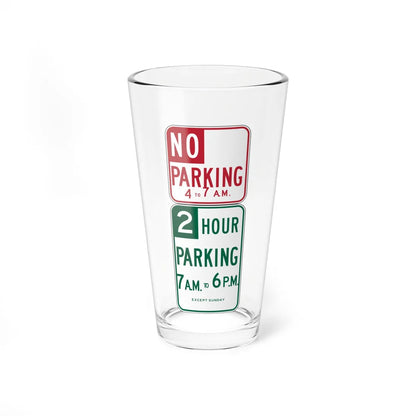 MUTCD-CA R32B open text (California) (Road Sign) Pint Glass 16oz - Go Mug Yourself