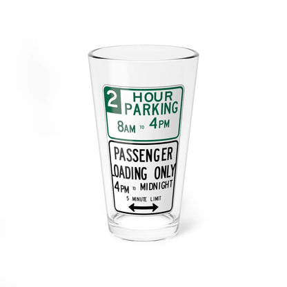 MUTCD-CA R32E open text (California) (Road Sign) Pint Glass 16oz 16oz - Go Mug Yourself
