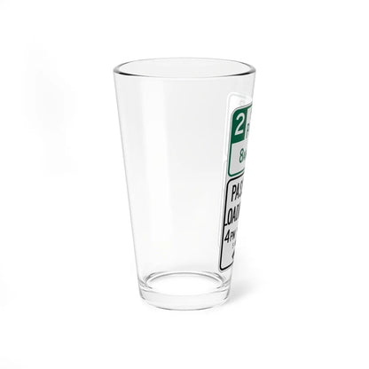 MUTCD-CA R32E open text (California) (Road Sign) Pint Glass 16oz - Go Mug Yourself