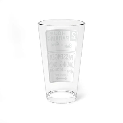 MUTCD-CA R32E open text (California) (Road Sign) Pint Glass 16oz - Go Mug Yourself