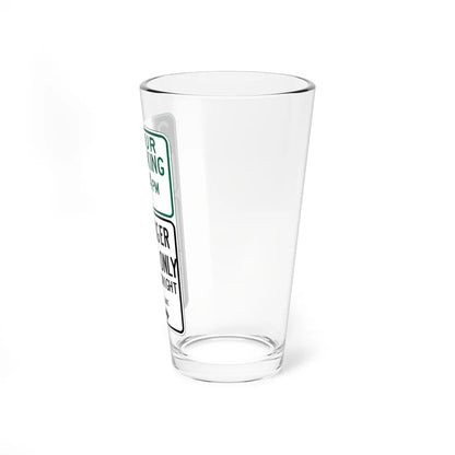 MUTCD-CA R32E open text (California) (Road Sign) Pint Glass 16oz - Go Mug Yourself
