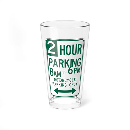MUTCD-CA R32F open text (California) (Road Sign) Pint Glass 16oz 16oz - Go Mug Yourself
