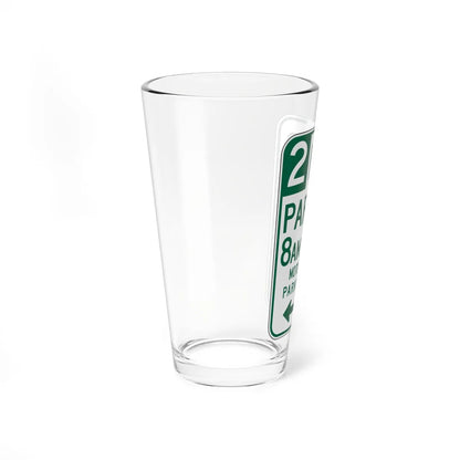 MUTCD-CA R32F open text (California) (Road Sign) Pint Glass 16oz - Go Mug Yourself