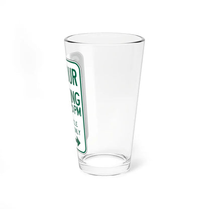 MUTCD-CA R32F open text (California) (Road Sign) Pint Glass 16oz - Go Mug Yourself