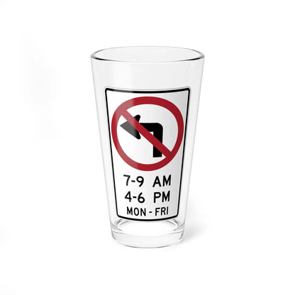 MUTCD-CA R33A open text (California) (Road Sign) Pint Glass 16oz 16oz - Go Mug Yourself