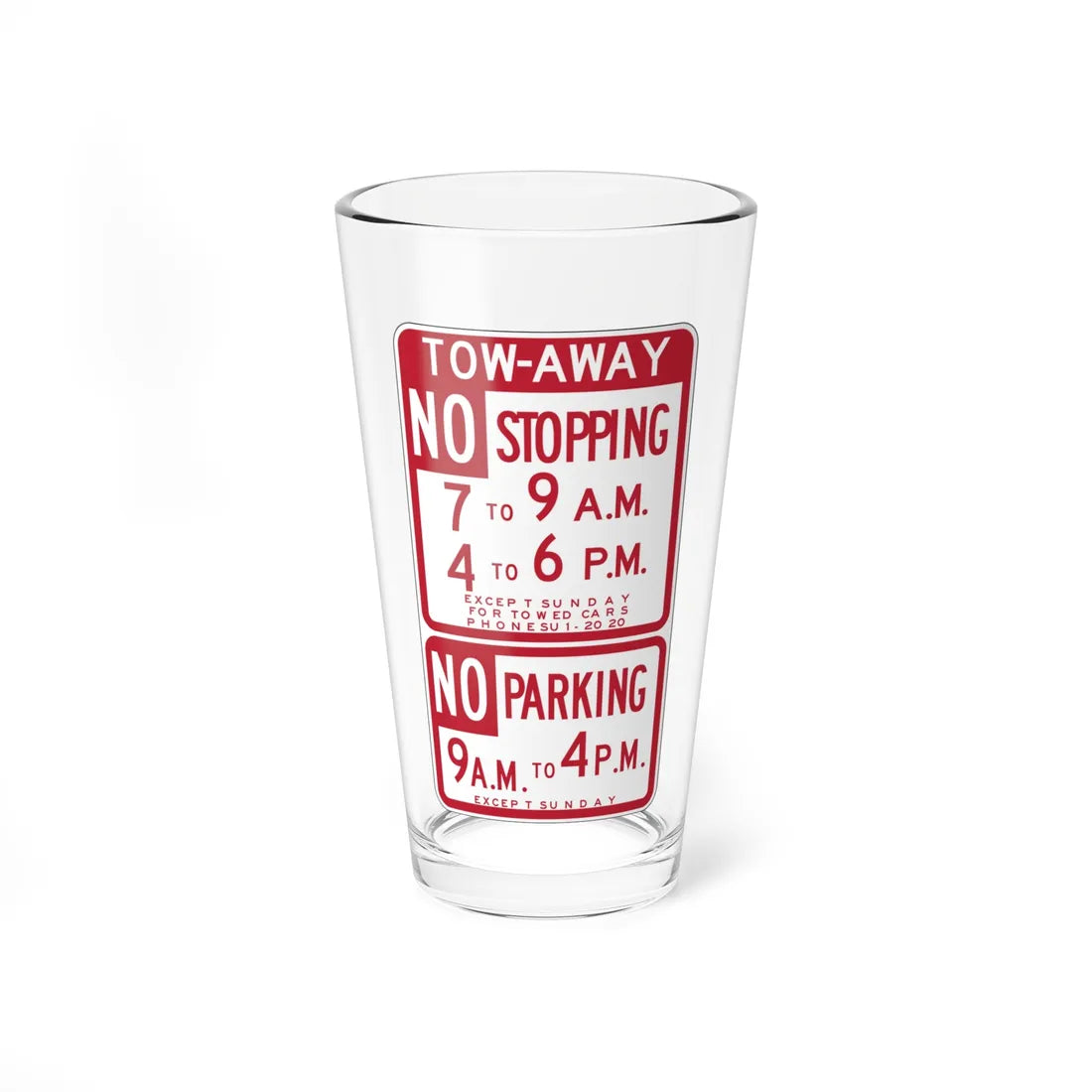 MUTCD-CA R37-1.1 open text (California) (Road Sign) Pint Glass 16oz - Go Mug Yourself