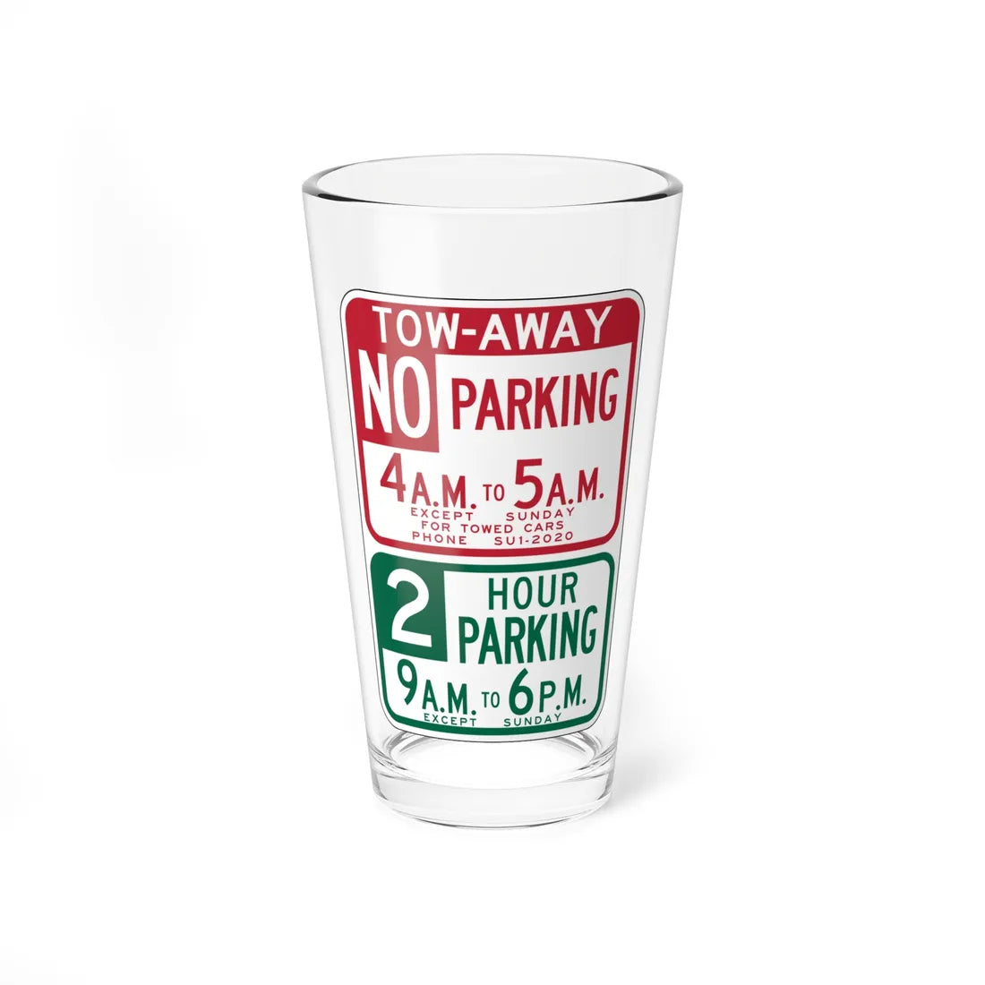MUTCD-CA R38-1.1 (California) (Road Sign) Pint Glass 16oz 16oz - Go Mug Yourself