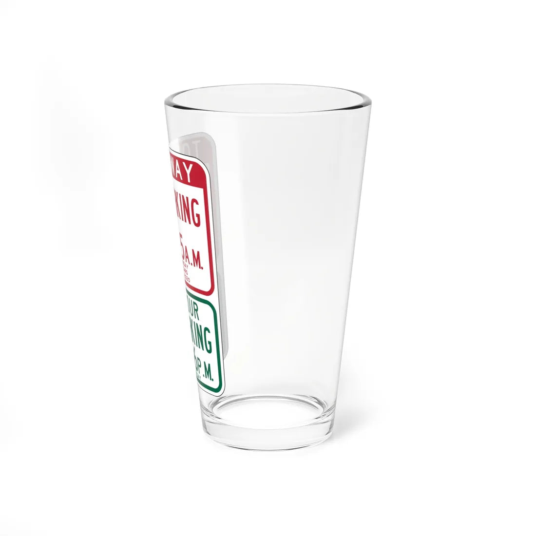 MUTCD-CA R38-1.1 open text (California) (Road Sign) Pint Glass 16oz - Go Mug Yourself