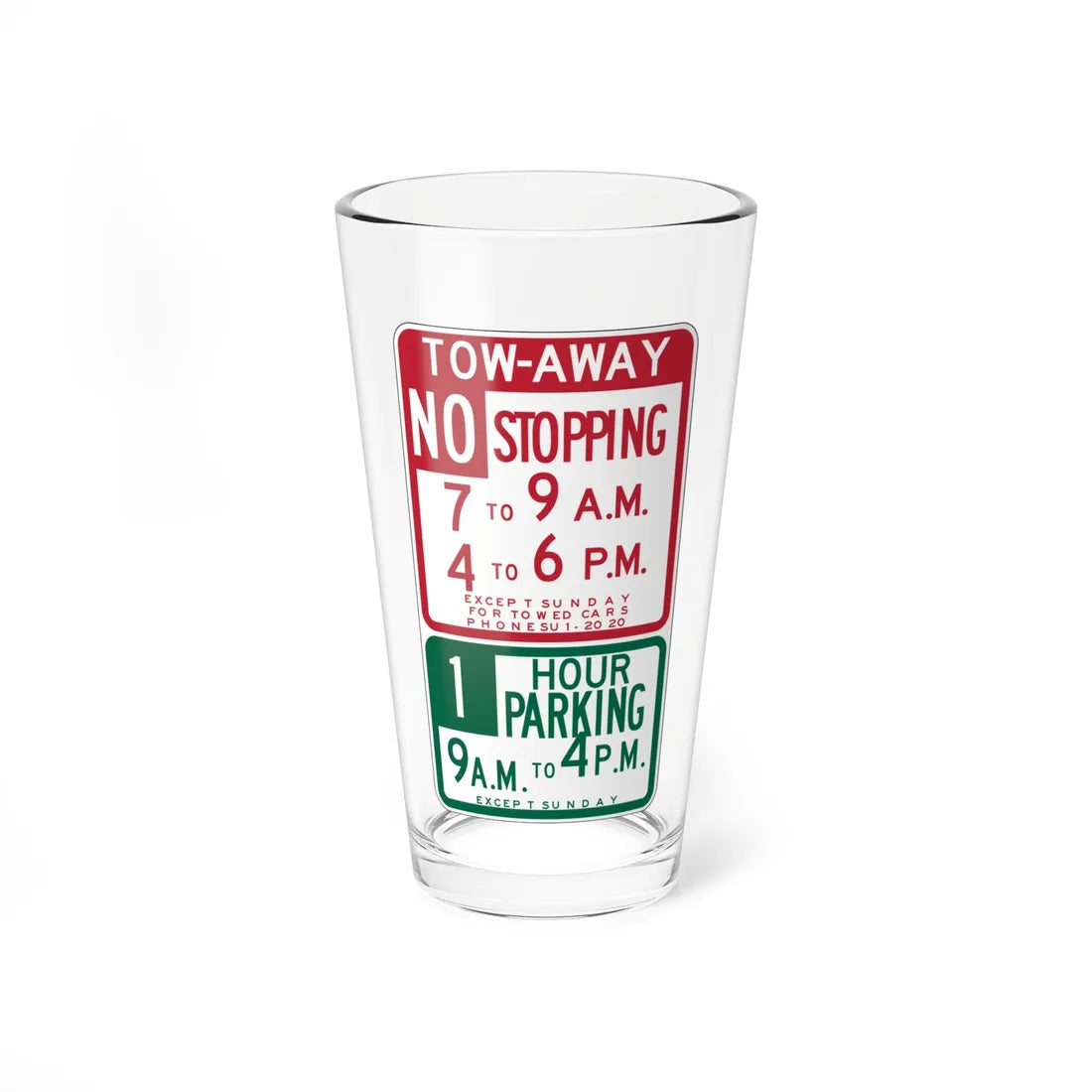 MUTCD-CA R38-1.1S open text (California) (Road Sign) Pint Glass 16oz 16oz - Go Mug Yourself