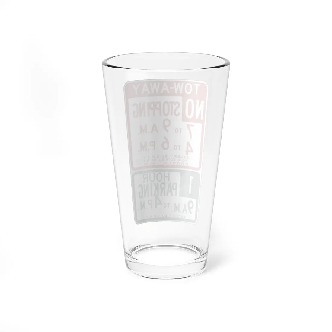 MUTCD-CA R38-1.1S open text (California) (Road Sign) Pint Glass 16oz - Go Mug Yourself