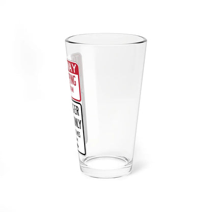 MUTCD-CA R38A open text (California) (Road Sign) Pint Glass 16oz - Go Mug Yourself