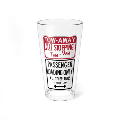 MUTCD-CA R38A open text (California) (Road Sign) Pint Glass 16oz - Go Mug Yourself